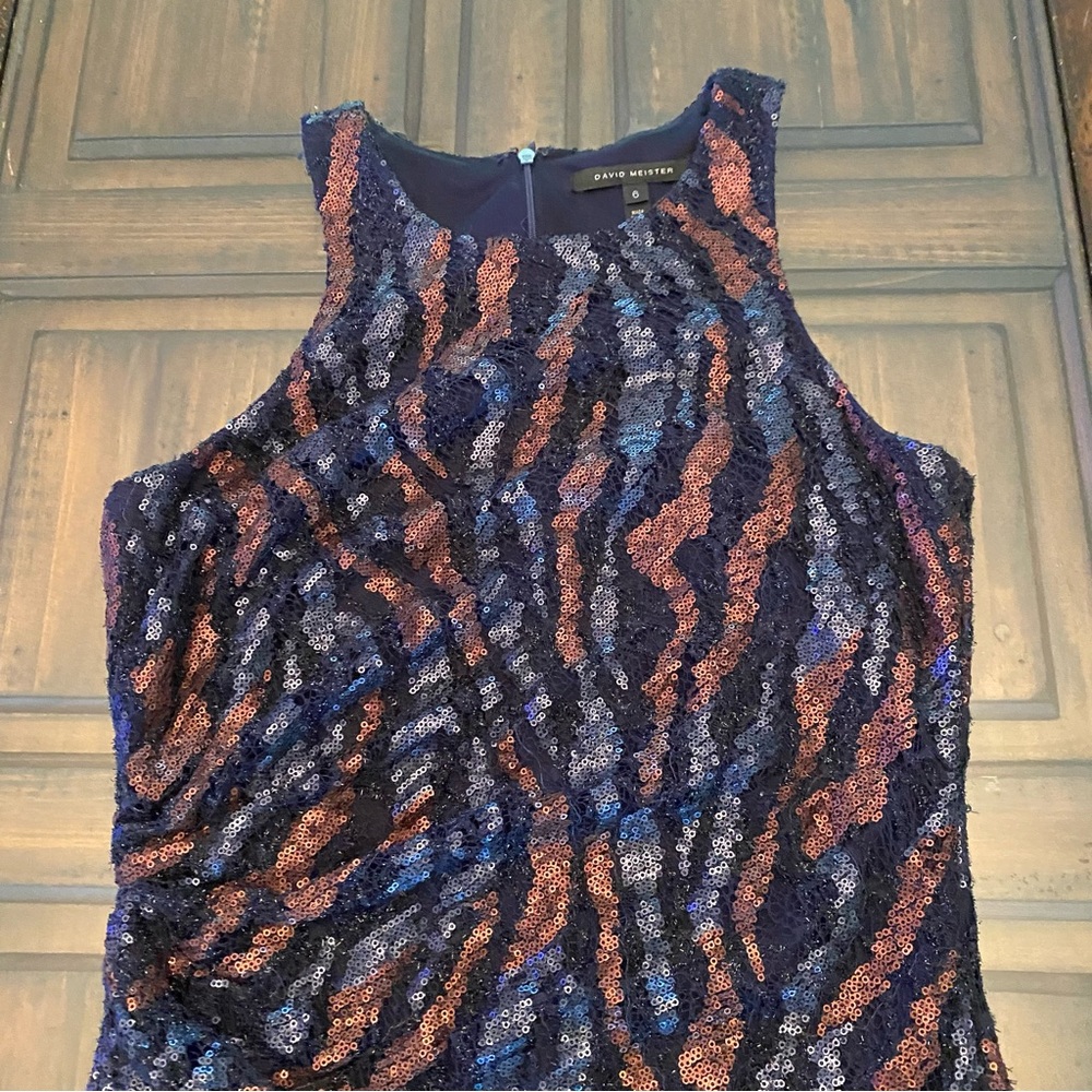 David Meister Black and Brown Sequined Dress - Picture 12 of 16